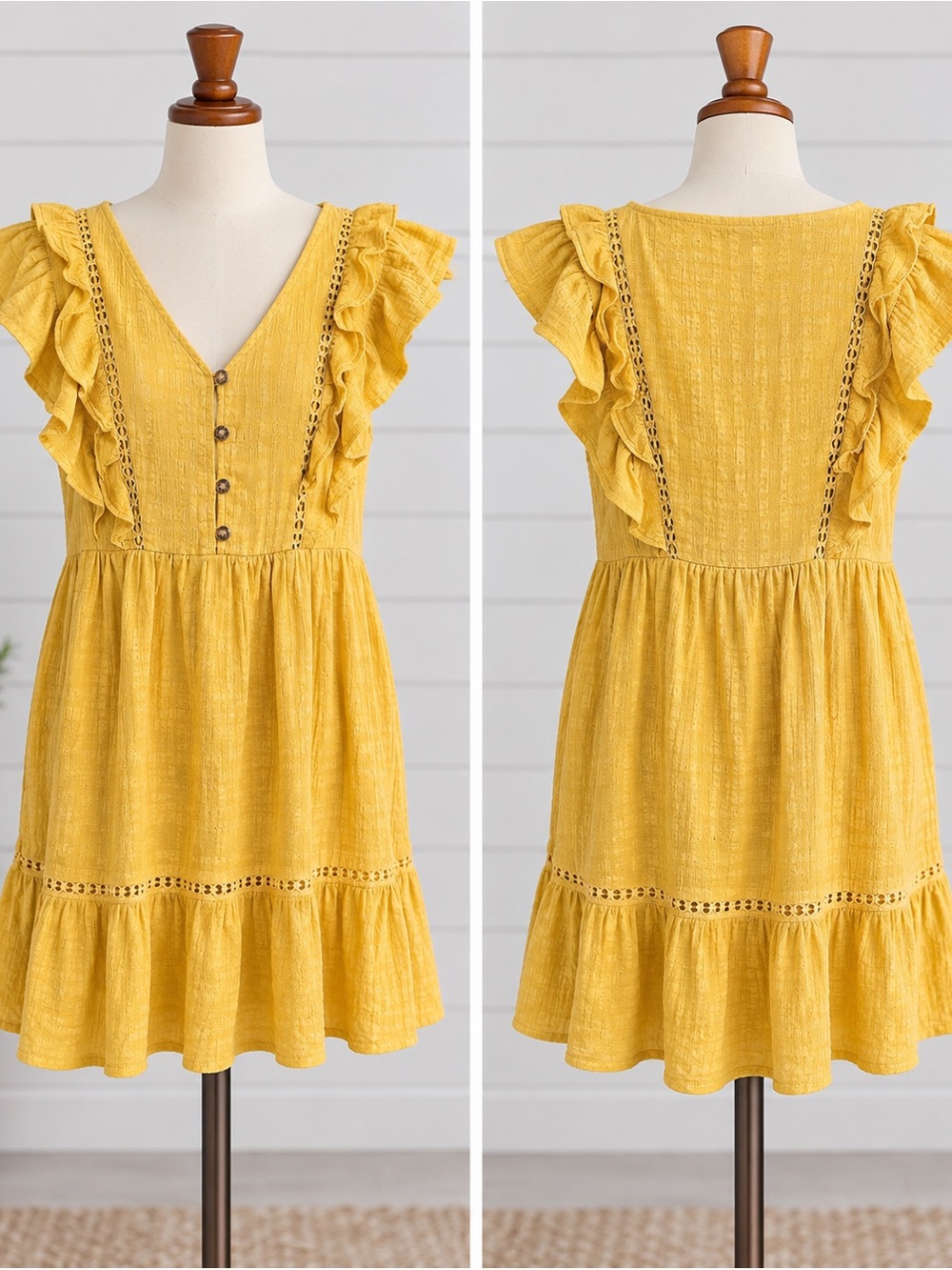 Knox Rose Yellow Ruffle Sleeve Sundress